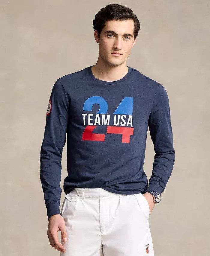 Translation missing: en.Polo Ralph Lauren Graphic T-Shirt Men's XL Navy Team USA Jersey Cotton