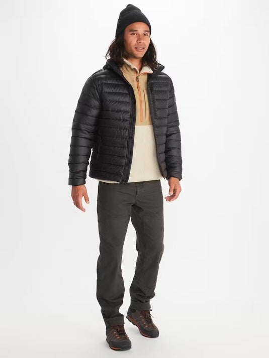 Translation missing: en.Marmot Men's Down Filled Highlander Hooded Puffer Jacket in Black - 2XL