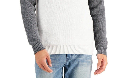 Translation missing: en.Alfani Men's Chevron Quarter-Zip Sweater in Winter Ivory-Size Small