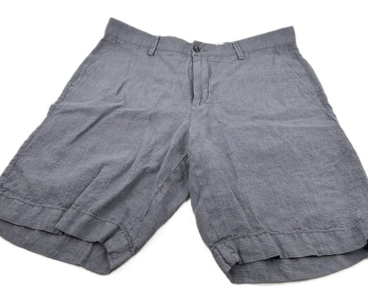 Translation missing: en.The Men's Store at Major Dept Store Linen Micro-Houndstooth Sport Shorts Navy-32