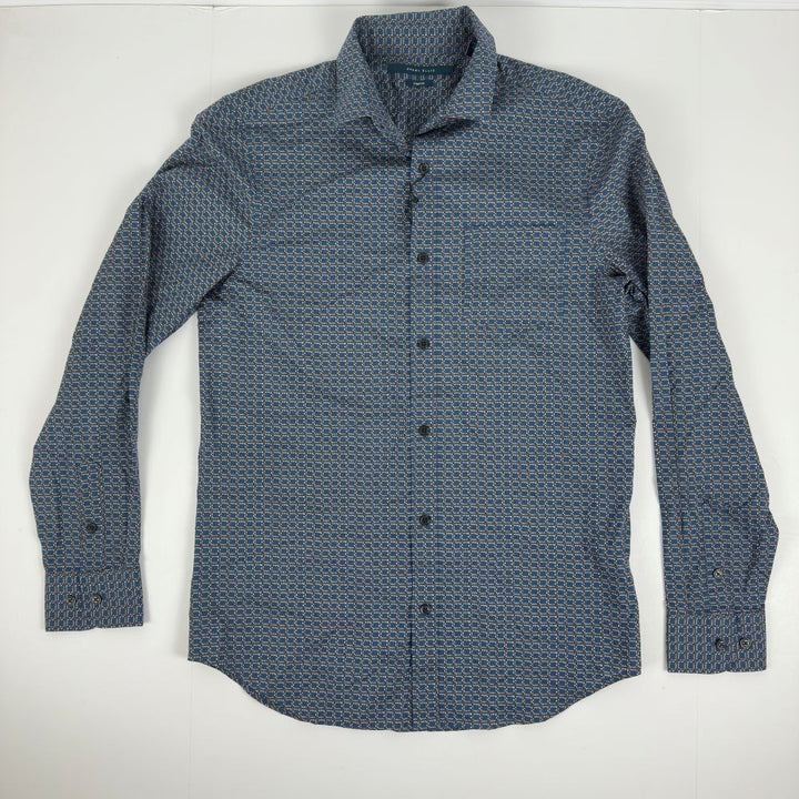 Translation missing: en.Perry Ellis Men's Micro Chain-Pattern Stretch Shirt - Dark Denim-Small