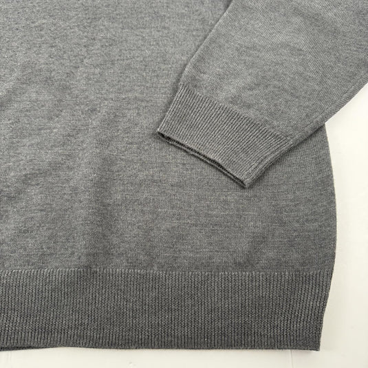 Translation missing: en.Alfani Men's Reg Fit Half-Zip Merino Wool Blend Sweater Dark Lead Heather-3XL