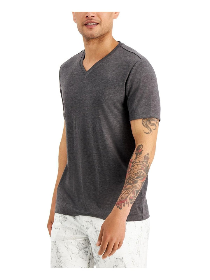 Translation missing: en.Alfani T-Shirt Mens Small Black/White V-Neck Cotton Blend Short Sleeve