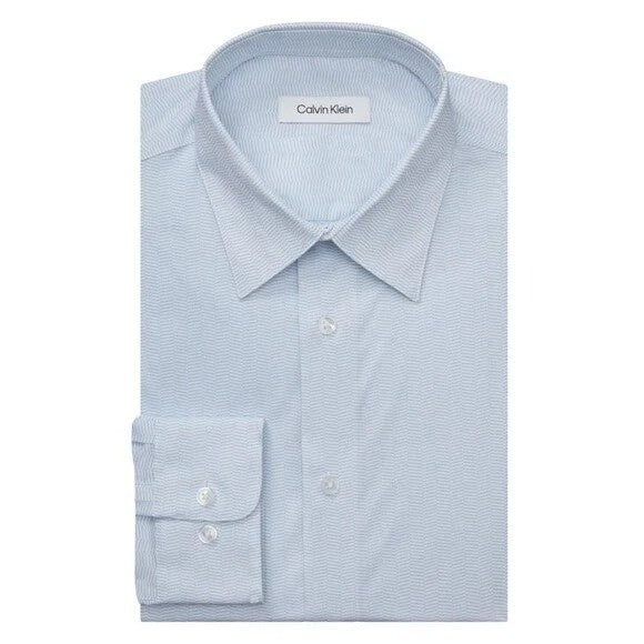 Translation missing: en.Calvin Klein Men's Steel Reg Fit Stretch Wrinkle Free Dress Shirt Mist-15-32/33