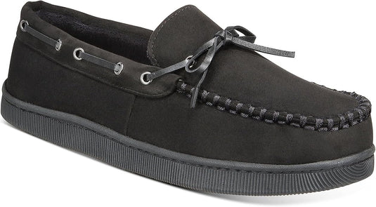 Translation missing: en.Club Room Men's Moccasin Slippers in Black-Small 6-7