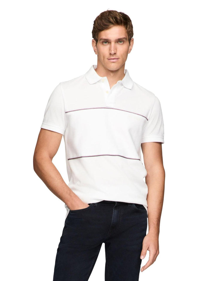 Translation missing: en.Tommy Hilfiger Men's Polo White Size 2XL Global Stripe Blocking Regular Fit