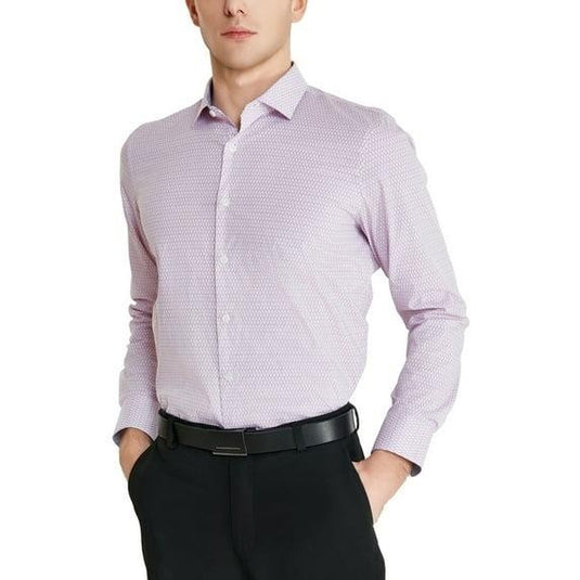 Translation missing: en.Tallia Men's Slim-Fit Geo-Link Dress Shirt - Orchid Pink -15-15.5 34/35