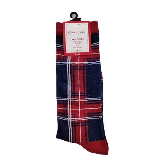 Translation missing: en.Club Room  Lot of 3 Holiday Plaid Crew Socks Red Multi-One Size