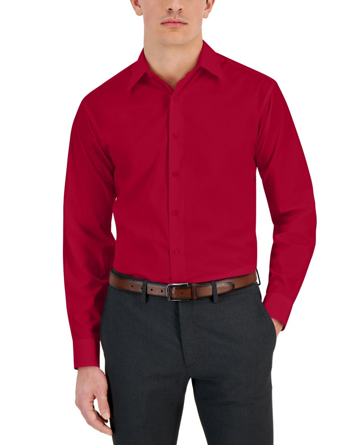 Translation missing: en.Club Room Men's Regular-Fit Dress Shirt Jester Red- Large 16-16.5