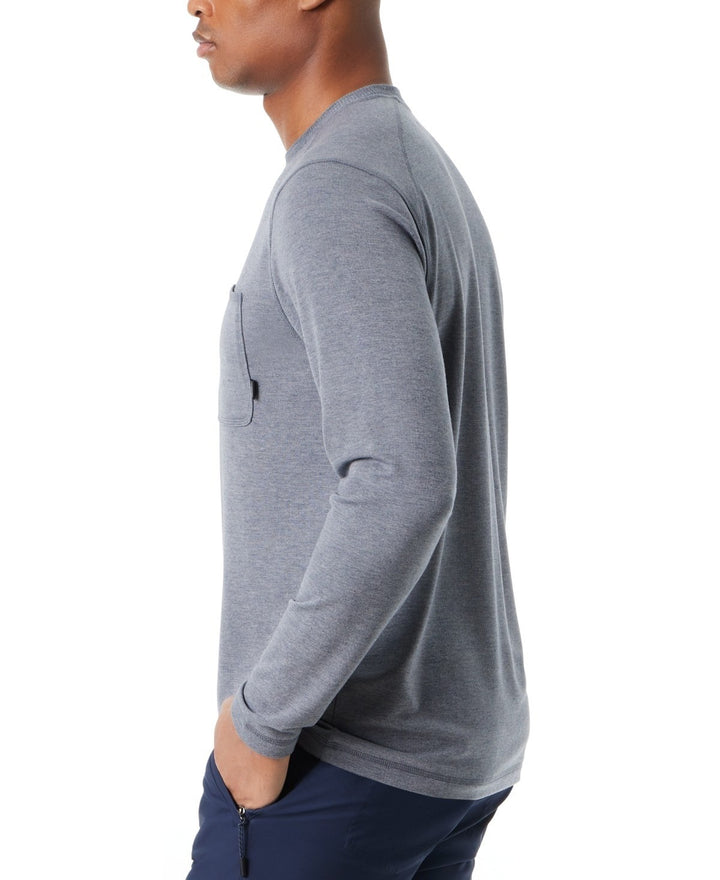 Translation missing: en.Bass Outdoor T-Shirt Men's Size 2XL Ombre Blue Long-Sleeve Ribbed Pocket