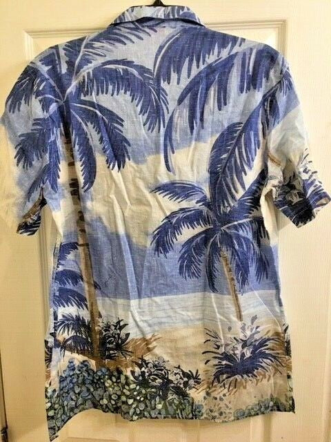 Translation missing: en.Altea Men's Premium Italian Cotton Palms Hawaiian  Button-Down Shirt-Size Small