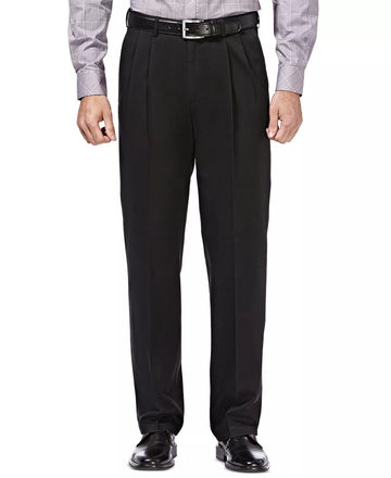 Translation missing: en.Haggar Men's Premium No Iron Khaki Classic Fit Pleat Pants Stretch Black-38x29