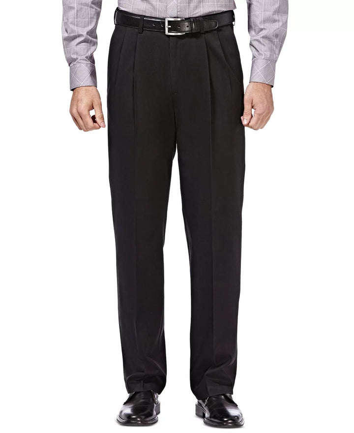Translation missing: en.Haggar Men's Premium No Iron Khaki Classic Fit Pleat Pants Stretch Black-38x29