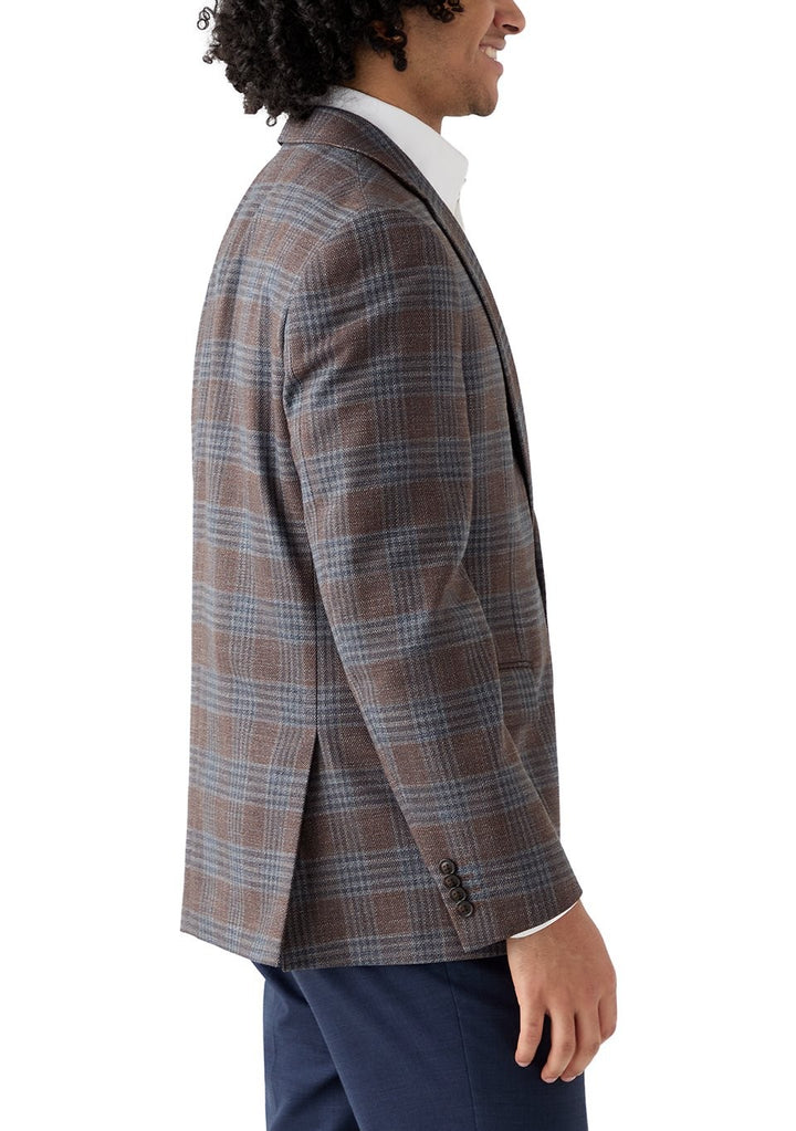 Translation missing: en.Ted Baker Men's Modern-Fit Brown Blue Plaid Sport Coat Stretch Brown Blue-36R