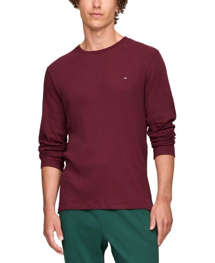 Translation missing: en.Tommy Hilfiger Pajama Shirt Port Red Size Small Men's Ribbed Long-Sleeve  Cotton