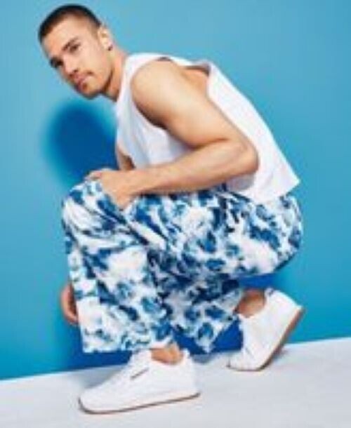 Translation missing: en.Royalty by Maluma Men's Relaxed-Fit Wave-Print Convertible Utility Pants Blue-XL