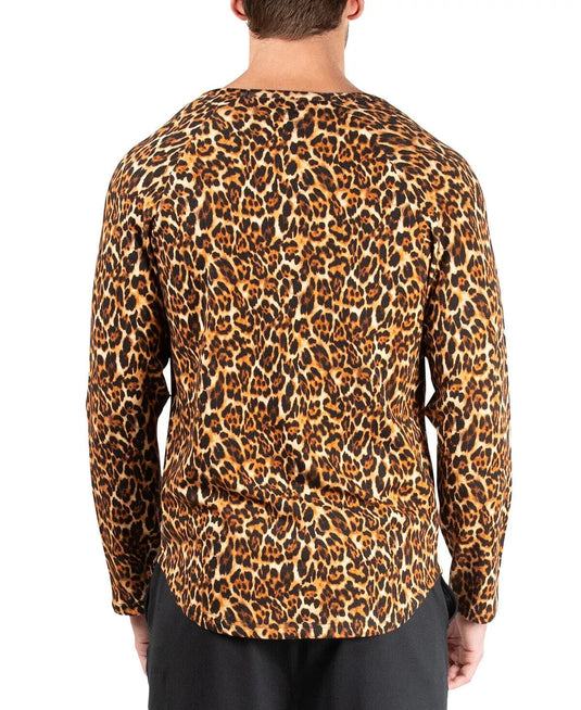 Translation missing: en.Natori Men's Modal/Cotton Kaede Leopard-Print Raglan Shirt Leopard-Large