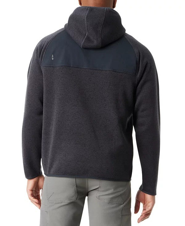 Translation missing: en.Bass Outdoor Hoodie Men's Large Black Beauty Regular-Fit Mixed-Media 1/4-Snap