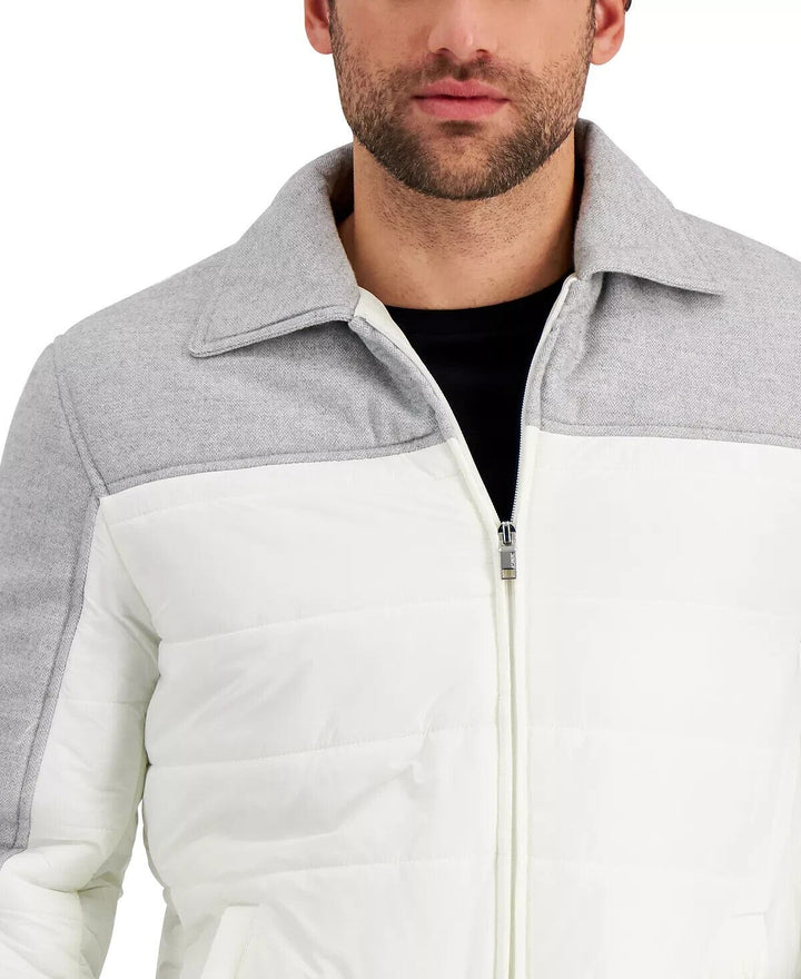 Translation missing: en.Alfani Men's Colorblocked Jacket in Winter Ivory-Size 2XL