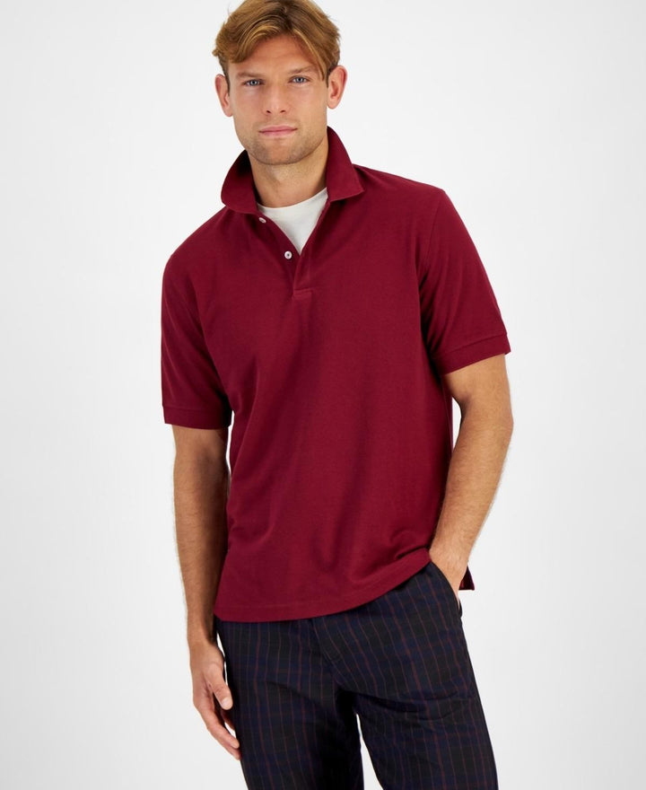 Translation missing: en.Club Room Men's Soft Touch Interlock Polo Cherry Pie Red-Medium