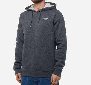 Translation missing: en.Reebok Identity Hoodie Dark Grey Heather Size Large Small Logo Fleece Reg Fit