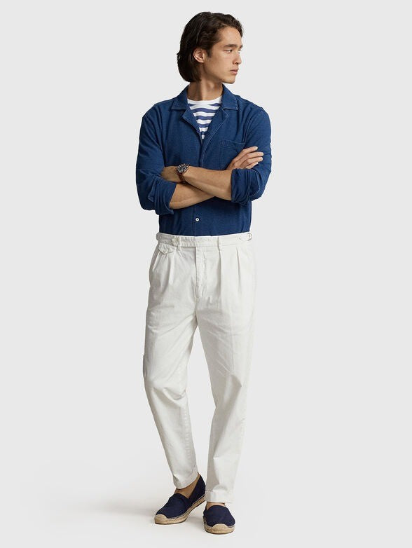 Translation missing: en.Polo Ralph Lauren Men's Indigo Knit Button-Up Shirt in Medium Indigo-Size Large
