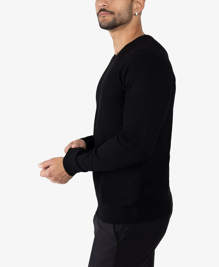 Translation missing: en.X-Ray Men's Basic V-Neck Pullover Nylon Blend Midweight Sweater - Black-Small