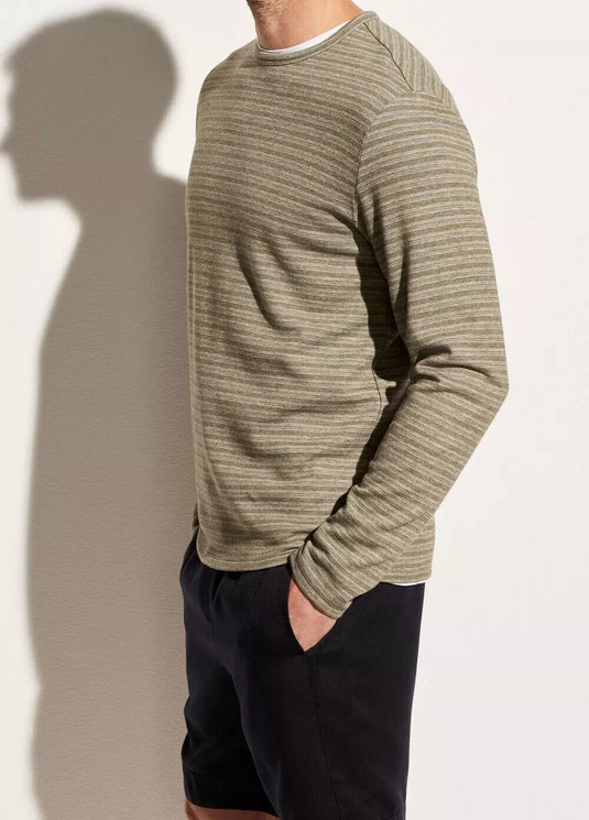 Translation missing: en.Vince Men's Feeder Stripe L/S Crew Neck Shirt H Echo Park/Dk Arrowhead-2XL