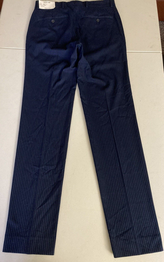 Translation missing: en.Kenneth Cole Reaction Techni Cole Men's Slim-Fit Striped Dress Pants Navy-29/32
