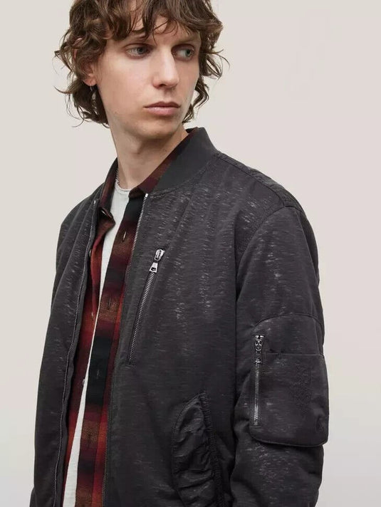 Translation missing: en.John Varvatos Men's Sutter Flight Jacket in Black-EU 44 US Small O2128Y3-DAYA