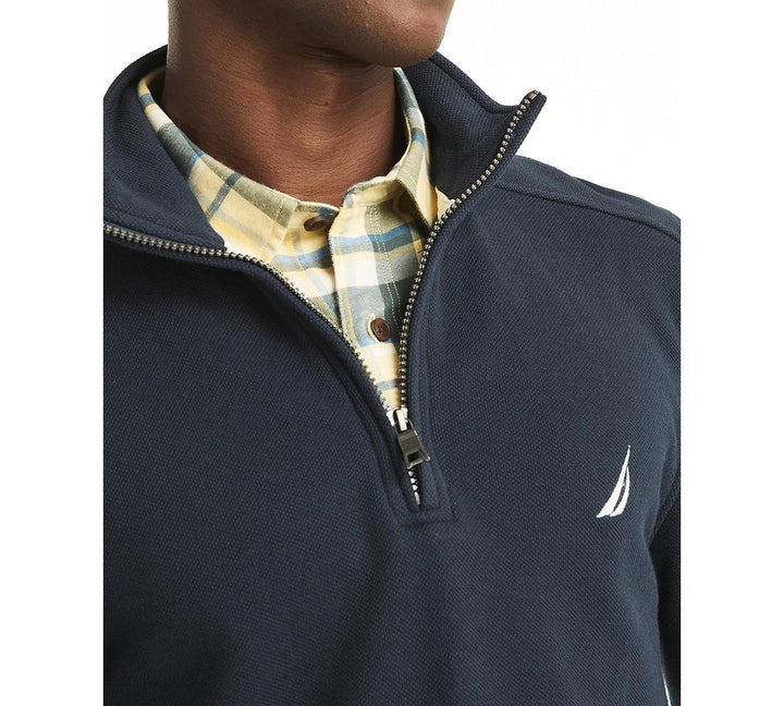 Translation missing: en.Nautica Men's Classic Fit Fleece Quarter-Zip Sweatshirt - Navy Seas-2XL