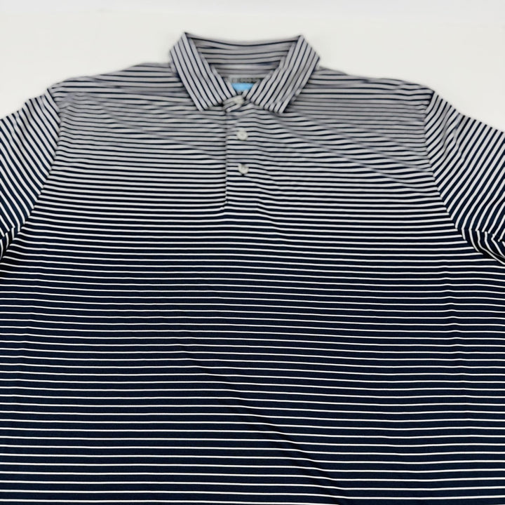 Translation missing: en.PGA Tour Men's Feeder Stripe Performance Golf Shirt Size XL Peacoat Blue