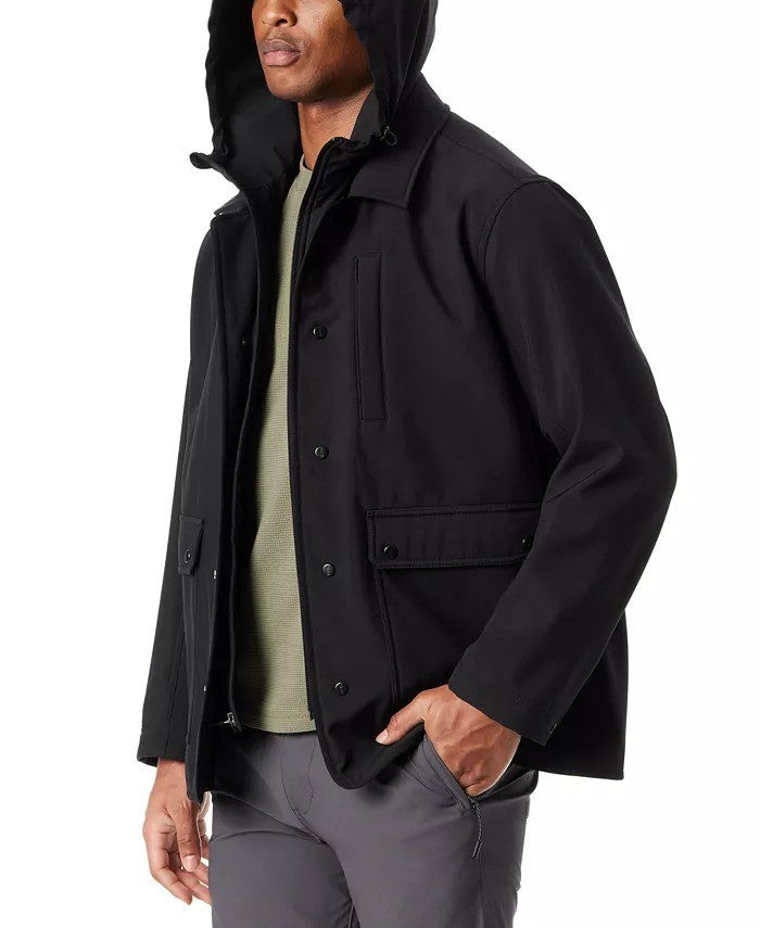 Translation missing: en.Bass Outdoor Rain Barn Jacket Mens Size Medium Black Storm System Removable Hood