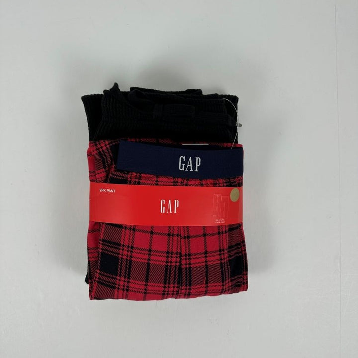 Translation missing: en.Gap Mens 2Pk. Waffle-Knit Jogger-Leg Pajama Pants True Black &amp; Red-Large