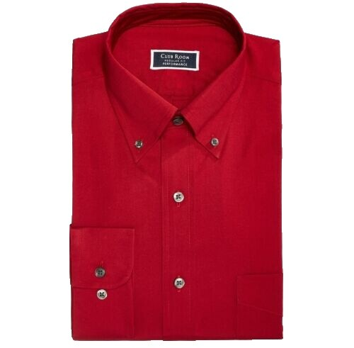 Translation missing: en.Club Room Men's Regular-Fit Dress Shirt Jester Red- Large 16-16.5