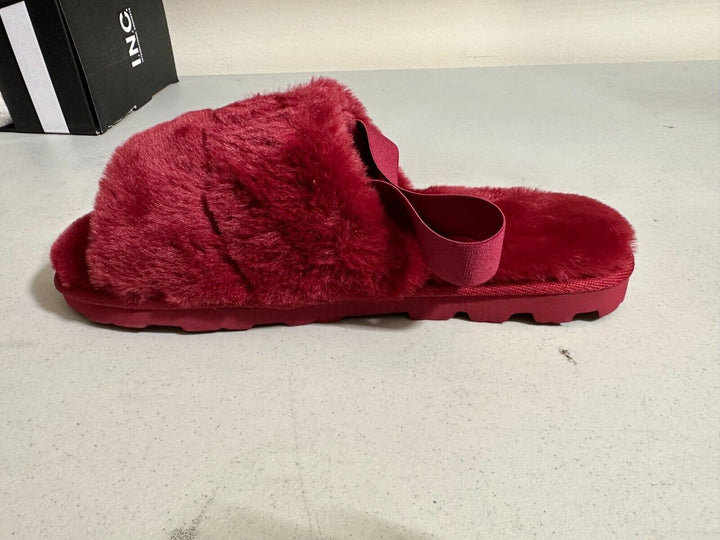 Translation missing: en.Inc International Concepts Men's Faux-Fur Slippers in Red-S 6-7