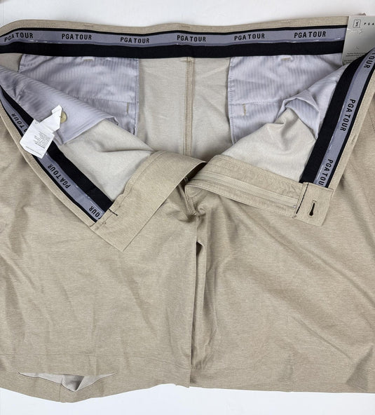 Translation missing: en.PGA TOUR Men's 8” Khaki Heather Performance Golf Shorts Size 40 Stretch UPF 50