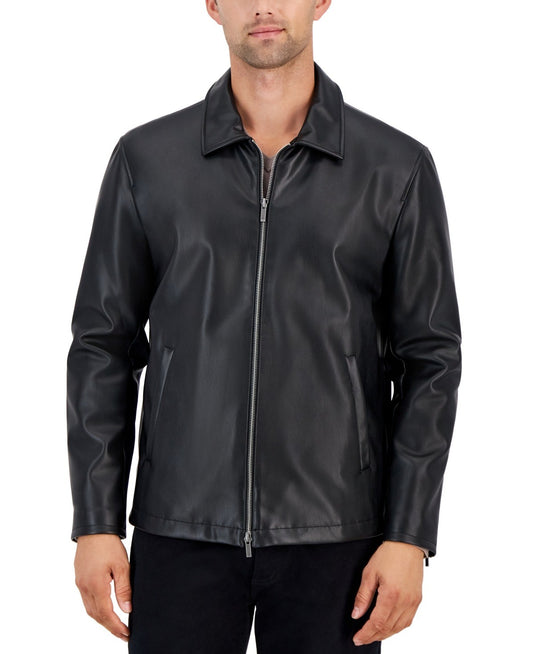 Translation missing: en.Alfani Men's Faux-Leather Jacket in Deep Black-XL 44-46