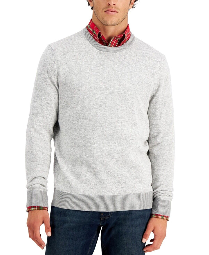 Translation missing: en.Club Room Men's Elevated Cotton Marl Sweater in Light Grey-Size Small