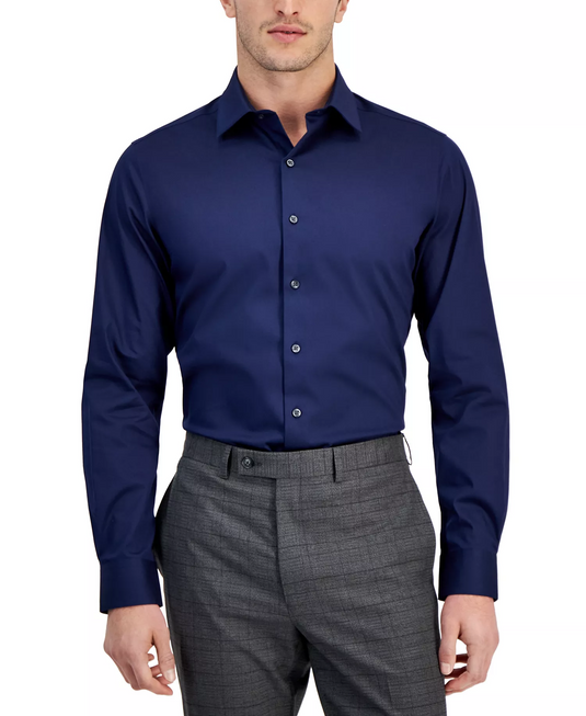 Translation missing: en.Alfani Men's Reg-Fit Stain Resistant Dress Shirt Blue Notte-L 16-16.5 32/33