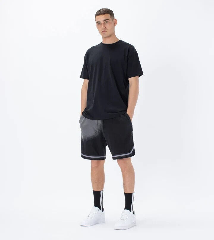 Translation missing: en.ZANEROBE Men's Organic Cotton Spill Pique Basketball Short GD Black-Size 38