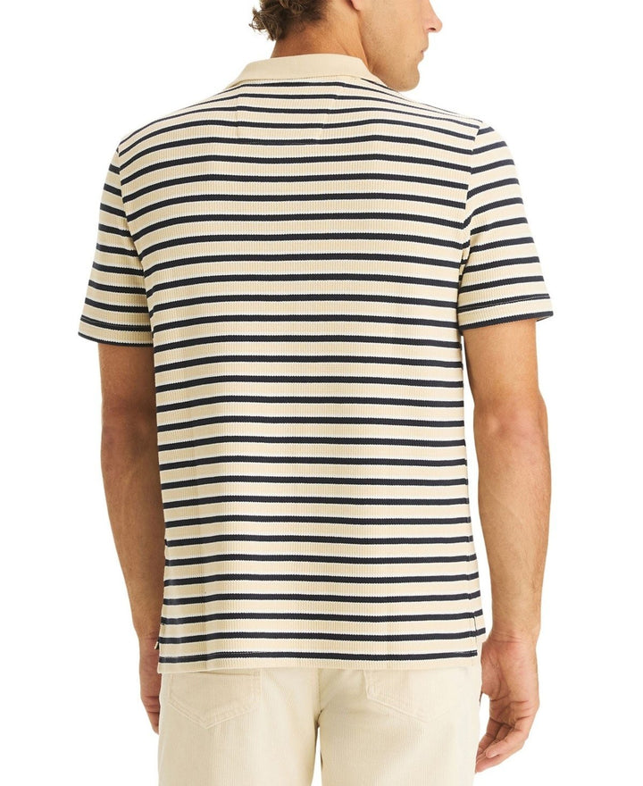 Translation missing: en.Nautica Men's Striped Short Sleeve Polo Shirt -Reg Fit Culebra Cream-Medium