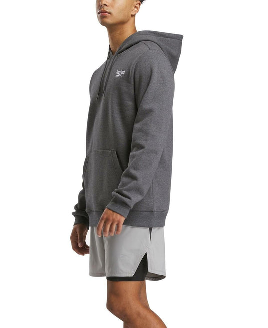Translation missing: en.Reebok Identity Hoodie Dark Grey Heather Size Large Small Logo Fleece Reg Fit