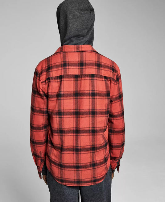 Translation missing: en.And Now This Men's Flannel Button-Up Shirt in Red Combo-Medium