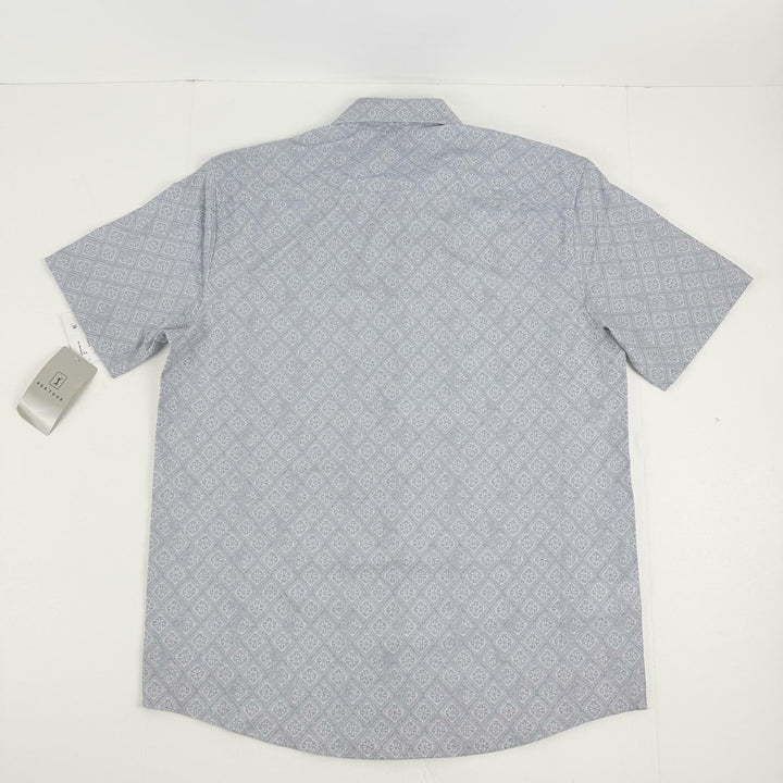 Translation missing: en.PGA Tour Men's Medallion-Print Button-Up Golf Shirt - Tradewinds Gray-2XL