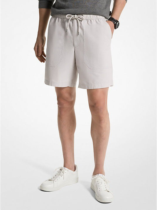 Translation missing: en.Michael Kors Drawstring Shorts Men's Medium  Aluminum Grey Garment-Washed Cotton