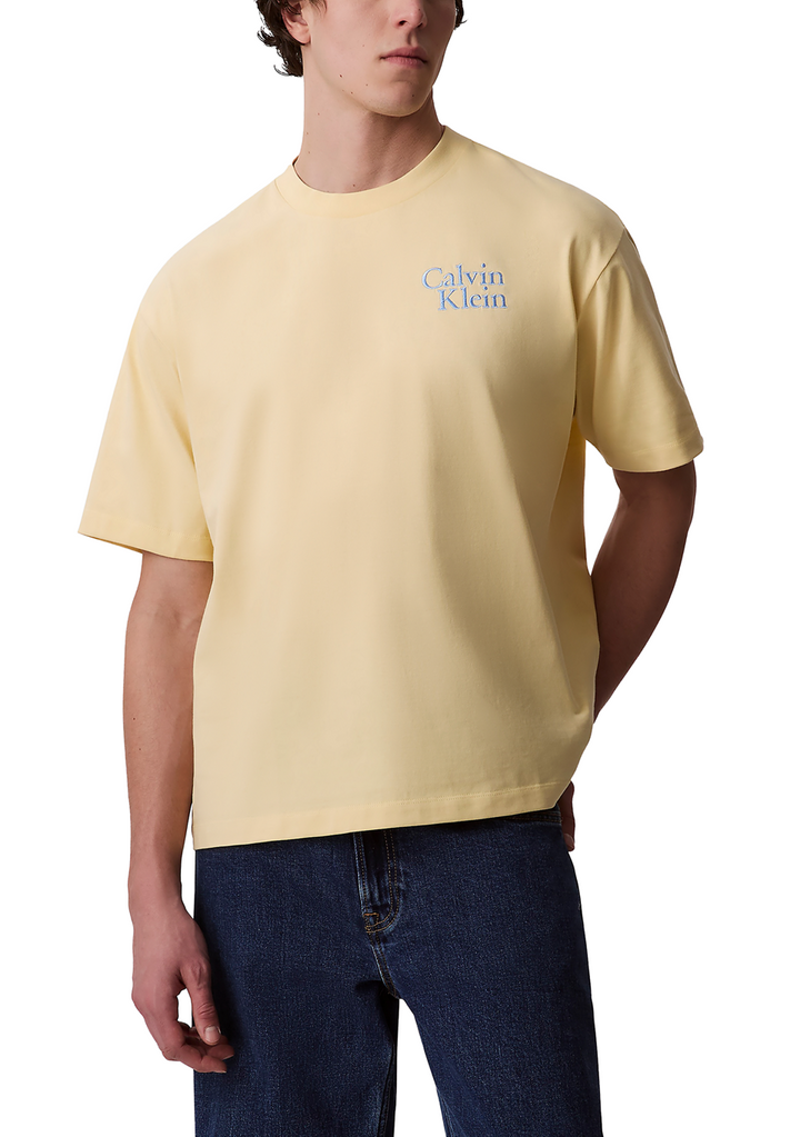 Translation missing: en.Calvin Klein Script Logo Graphic Cotton Relaxed Fit T-Shirt Sunlight Yellow-XL