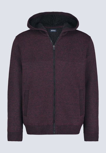 Translation missing: en.Buffalo David Men's Walmick Full-Zip Knit Hoodie with Sherpa Lining - Red - XL