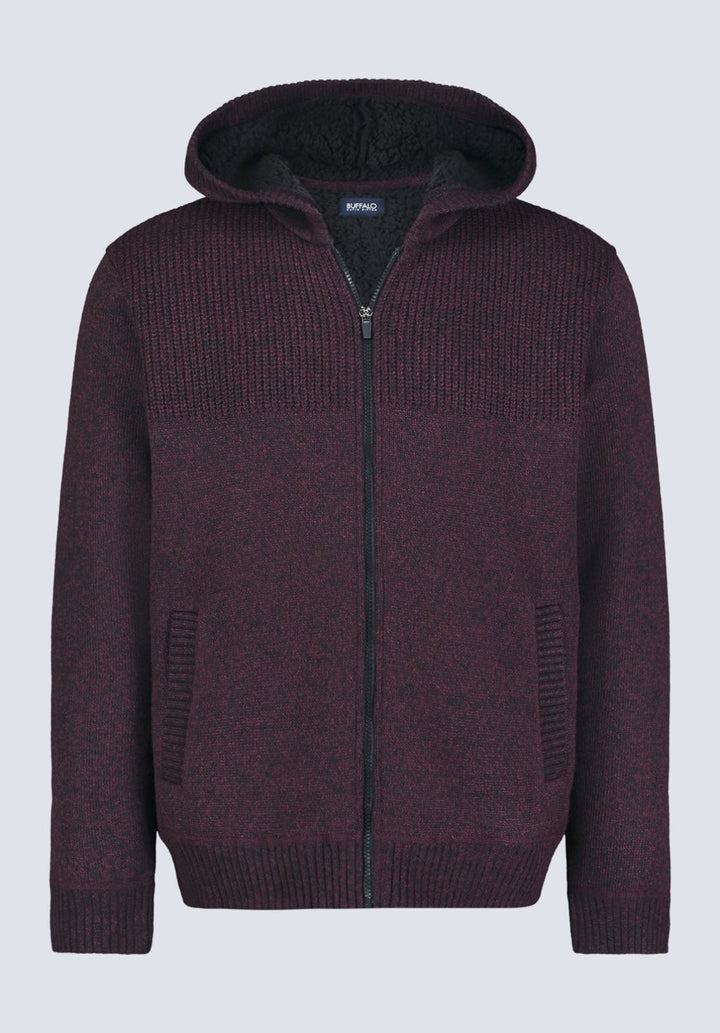 Translation missing: en.Buffalo David Men's Walmick Full-Zip Knit Hoodie with Sherpa Lining - Red - XL