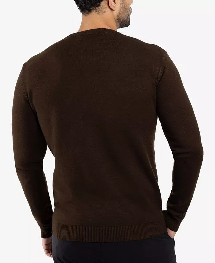 Translation missing: en.X-Ray Men's Basic Crewneck Pullover Midweight Sweater - Dark Brown-Medium